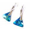 Náušnice s trojuholníkom Crystals Bermuda Blue 6628