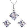 Súprava šperkov so Swarovski Crystals - kosoštvorec fialový