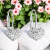 Strieborné dievčenské náušnice tvar srdca so Swarovski Crystals