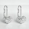 Strieborné dievčenské náušnice tvar srdca so Swarovski Crystals