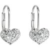 Strieborné dievčenské náušnice tvar srdca so Swarovski Crystals
