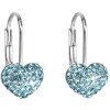 Strieborné dievčenské náušnice tvar srdca so Swarovski Crystals