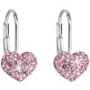 Strieborné dievčenské náušnice tvar srdca so Swarovski Crystals