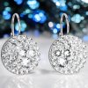 Strieborné dámske visiace náušnice vykladané krištálikmi Swarovski Crystals - číre