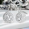 Strieborné dámske visiace náušnice vykladané krištálikmi Swarovski Crystals - číre