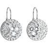 Strieborné dámske visiace náušnice vykladané krištálikmi Swarovski Crystals - číre