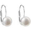 biela riečna perla strieborné dámske náušnice.