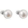 Strieborné dámske náušnice s bielou riečnou perlou 10 mm