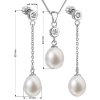 Súprava šperkov z bielych riečnych perál rozmer náušníc a prívesku
