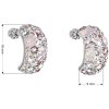Strieborné dámske náušnice hrubšie polkruhy so Swarovski Crystals