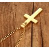 Prívesok s retiazkou - jednoduchý krížik z chirurgickej ocele zlatá farba