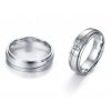 Svadobné prstene z chirurgickej ocele, dámska so zirkónmi - 2 ks