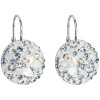 Dámske strieborné náušnice okrúhle a visiace so Swarovski Crystals