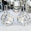 Dámske strieborné náušnice okrúhle a visiace so Swarovski Crystals