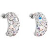 Swarovski Crystals - hrubšie polkruhy strieborné dámske náušnice