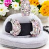 Súprava šperkov so Swarovski Crystals náušnice a prívesok - Elegant ružová farba