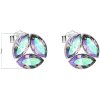 Strieborné dámske napichovacie náušnice so Swarovski Crystals tri krištáliky paradise shine