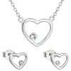 Dámska súprava šperkov so Swarovski Crystals - číre srdce
