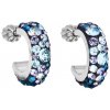Strieborné dámske náušnice polkruhy so Swarovski Crystals