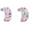 Strieborné dámske náušnice hrubšie polkruhy so Swarovski Crystals