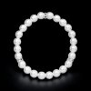 Perlový náramok biely - v troch častiach s krištálikmi v čírom prevedení, elastický