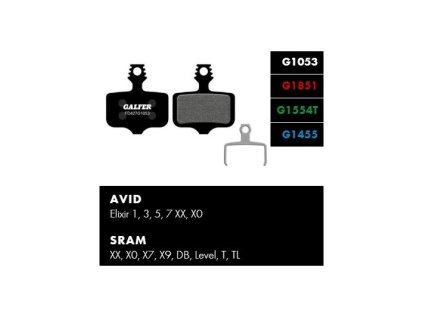 Plotýnky Galfer FD427 - Avid, Sram (ZMES PLATNIČIEK ADVANCED (červená))