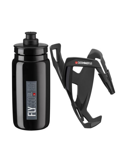 Set košík CUSTOM RACE PLUS čierny mat + FLY 550ml čierna
