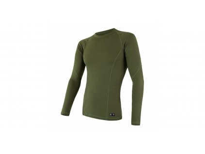 SENSOR MERINO DF PÁNSKÉ TRIKO DL.RUKÁV SAFARI GREEN