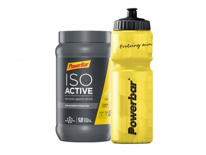 powerbar isoactive isotonisches sportgetraenk lemon dose 600g powerbar trinkflasche gelb 750 ml aktion