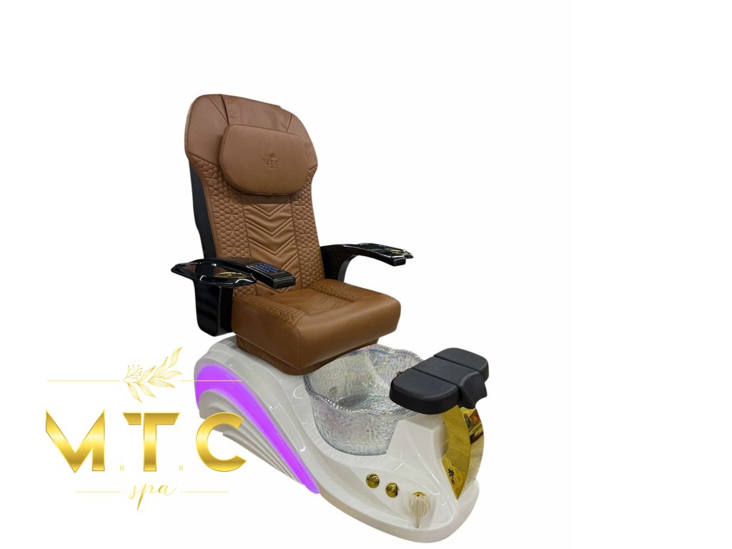 Ghế Pedicure MTC Cơ Bản – Đen & Trắng, Bồn Pha Lê