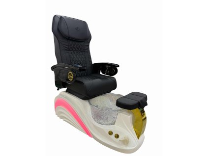 Ghế Pedicure MTC Cơ Bản – Nâu & Trắng, Bồn Pha Lê