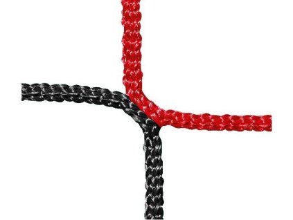 Sieť na futbalové bránky PP 3,5 mm, voštinová sieť, šachovnica, červená/čierna