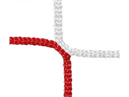 Branková síť na házenou PP 4 mm, červená/bílá