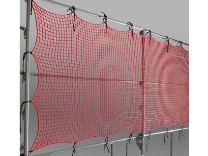 Boční ochranná síť PP 5 mm, 2,0 x 5,0 m, Isilink-Clip 20 ks, červená