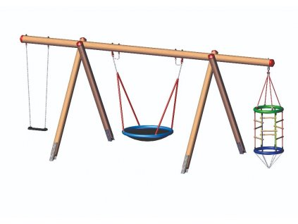 Konstrukce pro houpačky dlouhá, zavěšení 2,5 m, douglaska