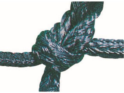 Tenisová síť PE 3 mm, 5 horních řad dvojitě, bez lemu, černá