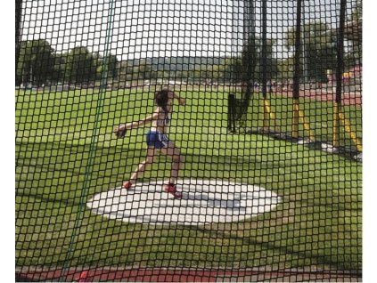 Ochranná síť pro hod kladivem 7,5 / 10,5 x 31,5 m, černá