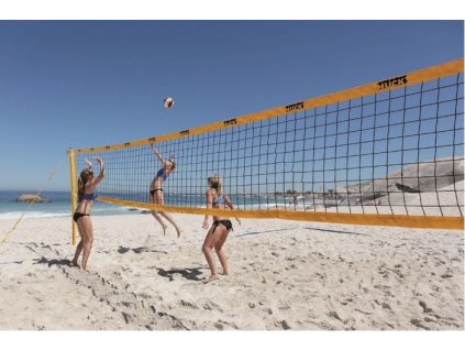 Sieť na plážový volejbal PE 2 mm, ružový okraj