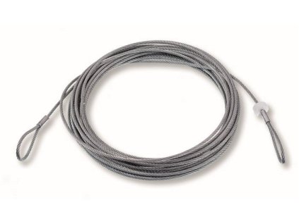 Ocelové napínací lano potažené PVC o 4 / 5 mm, délka 13,20 m se 2 oky