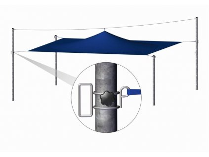 Solárny pavilón vrátane 5 oceľových stĺpov, bez objímok