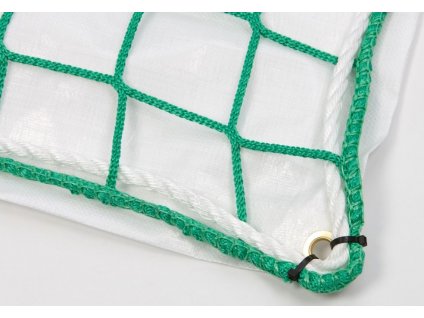 Sieť proti pádu z PP 5 mm s nepriepustnou plachtou 10,0 x 15,0 m, zelená
