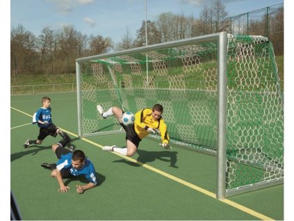 Futbalová bránková sieť Junior PP 3,5 mm, voštinová sieť, šachovnicová, biela/zelená