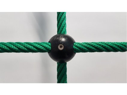 Šplhací síť Herkules PES 16 mm, oko 30 cm, plastové koule, zelená