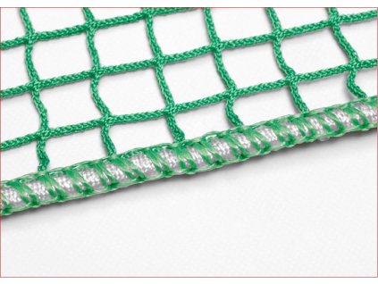Pletená šňůra PP 4,5 mm všitá, béžová, zesílený lem sítě