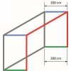 Fotbalová branková síť PP 4 mm, červená/bílá