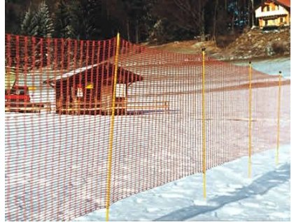 Oplotenie lyžiarskej trate PE 1,1 x 50,0 m, tkané tyče, oranžová