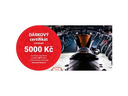 Dárkový certifikát MTT Brno na nákup zboží v hodnotě 5000 Kč