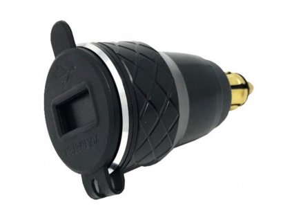 DIN adaptér Interphone s 2 x USB výstupem pro motocykly, max. 4.2 A, černý