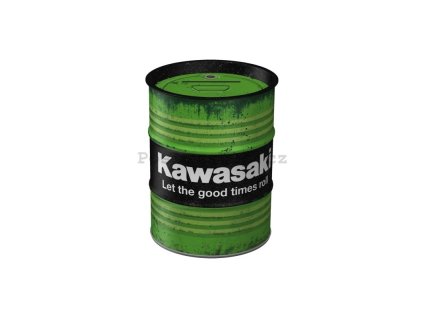Plechová kasička barel: Kawasaki Let the good times roll
