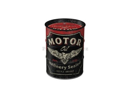 Plechová kasička barel: Motor Oil